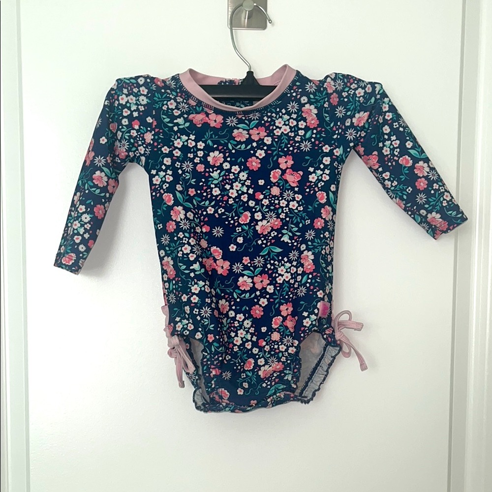 Floral Long Sleeve One Piece Rash Gaurd